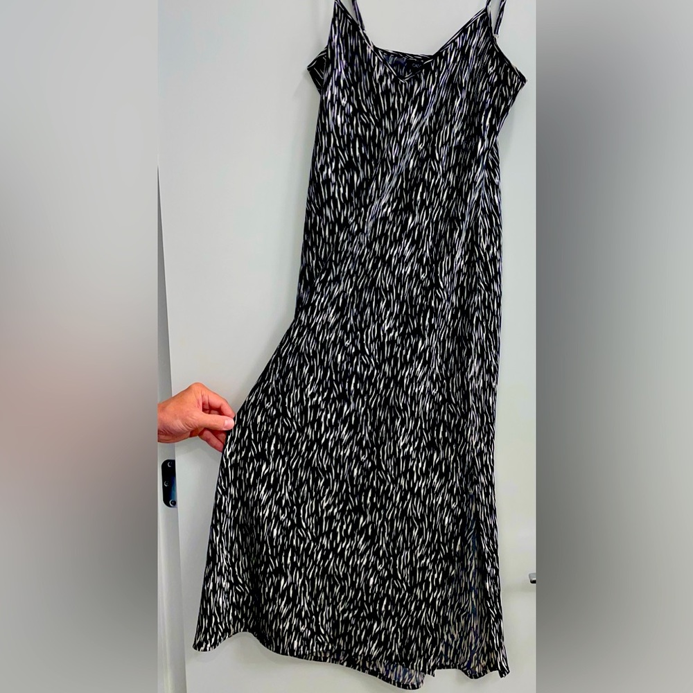 Mild length silky slip dress